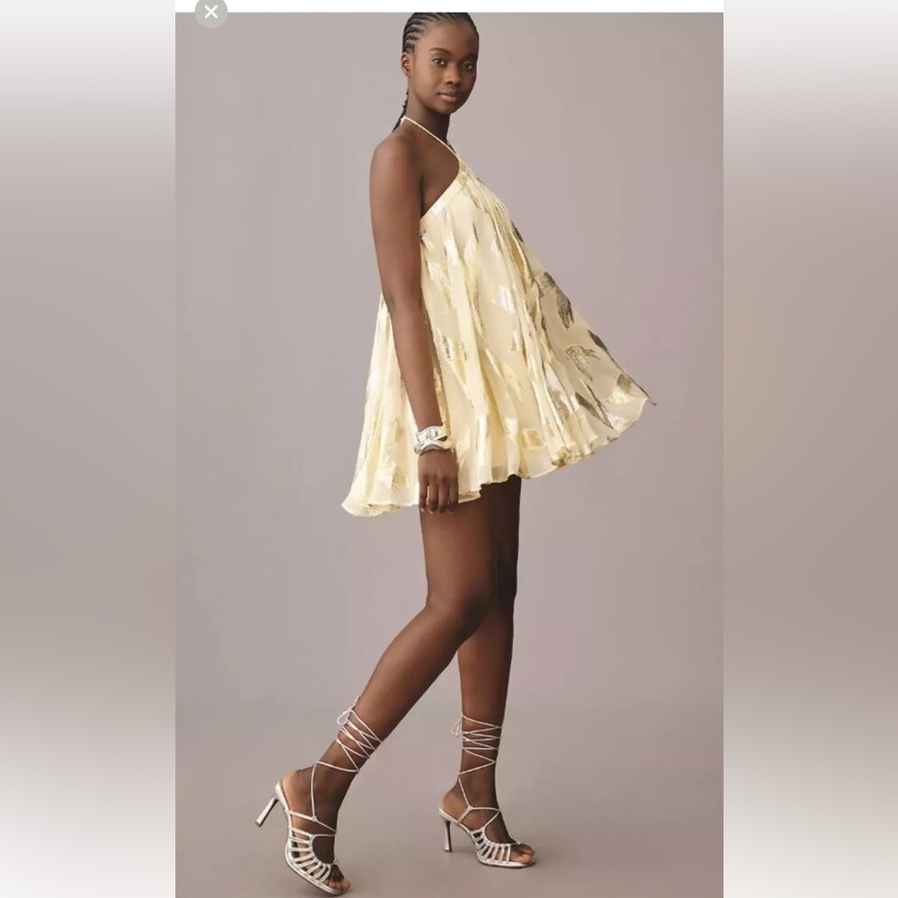 Anthropologie Pinnacle by Shruti Sancheti Sheer Halter Swing Dress Sold Out sz L - Picture 5 of 16